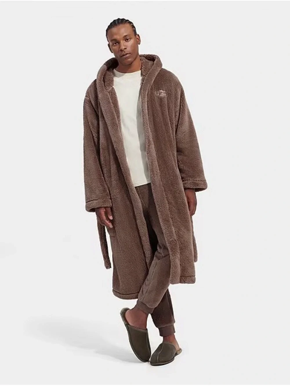 UGG Plush Hooded Bath Robe in All Spice